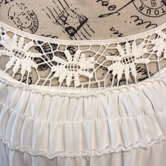 Want and Need Boho Dress Lace Smocked Cream - Picture 3 of 9